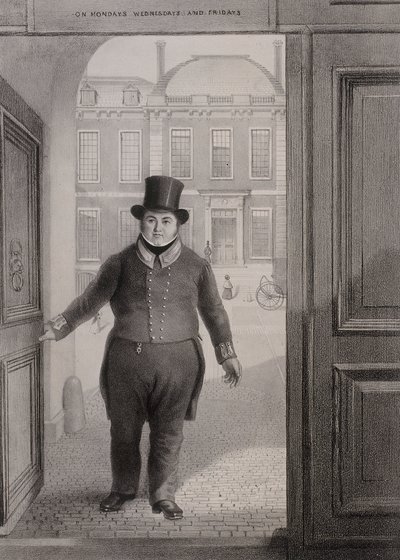 Portão de entrada, Museu Britânico, Holborn, Londres, c1850 de Alexander O