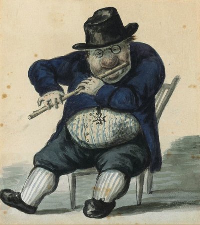 Caricatura de retrato do arquiteto Giacomo Quarenghi 1744-1817, 1811 de Alexander Osipovich Orlowski