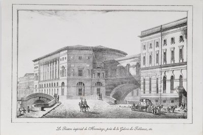 O teatro Hermitage em São Petersburgo Série vistas de São Petersburgo, década de 1820 de Alexander Pluchart
