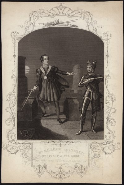 Mr Macready como Hamlet e Mr Stuart como The Ghost de Alexander Reid