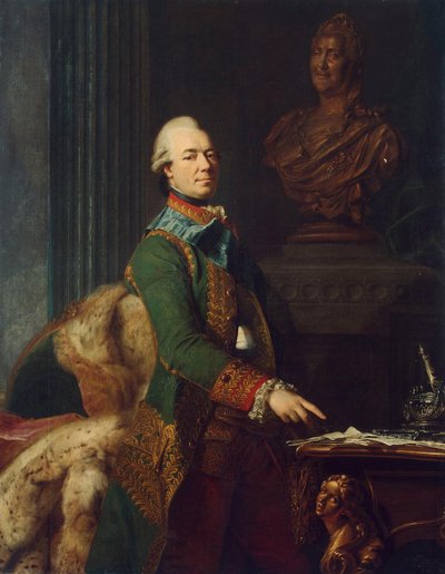Retrato do conde Zakhar Chernyshov, ca 1776 de Alexander Roslin