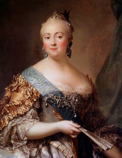 Retrato de Elisabeth Petrovna (1709-1762), Imperatriz da Rússia sob o nome de Elisabeth Iere, filha de Pedro, o Grande. Pintura de Alexander Roslin (1718-1793) Museu Hermitage do século XVIII, São Petersburgo - Retrato de Elisabete Petrovna (1709-1) de Alexander Roslin