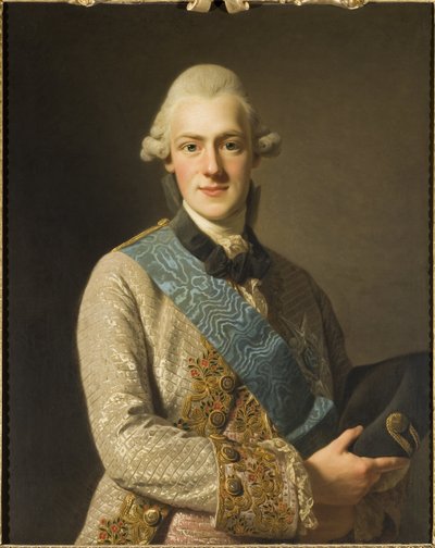 Príncipe Frederic Adolphe de Suede - Retrato do Príncipe Frederick Adolf da Suécia (1750-1803), Duque de Oestergoetland, de Roslin, Alexandre (1718-1793). Óleo sobre tela de Alexander Roslin