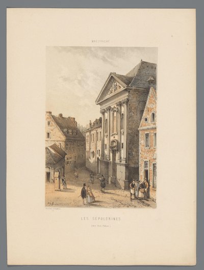 Bonnefantenklooster te Maastricht Os sepulcros (conhecidos como Bons-Enfants) (título no objeto) Monumentos de Maestricht (título da série) de Alexander Schaepkens