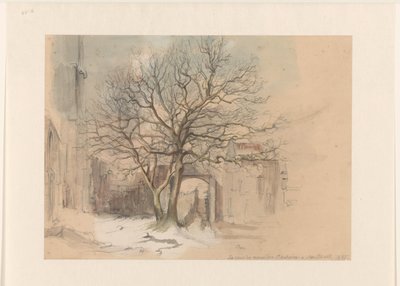 Tribunal do mosteiro de Santo Antonius em Maastricht, no Inverno de Alexander Schaepkens