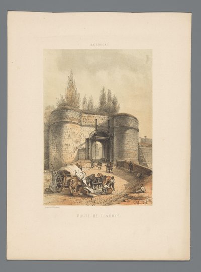 Portão Tongerse em Maastricht Porte de Tongres (título no objeto) Monumentos de Maastricht (título da série) de Alexander Schaepkens