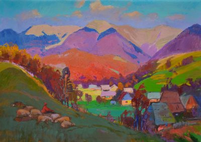 Uma animada aldeia de montanha de Alexander Shandor