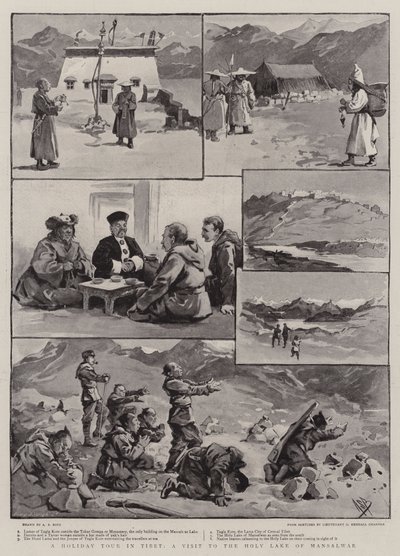 Um passeio de férias no Tibete, uma visita ao Santo Lago de Mansalwar de Alexander Stuart Boyd