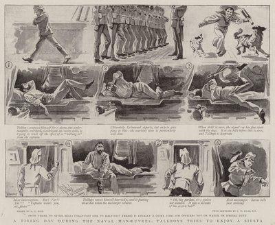 Um dia cansativo durante as manobras navais, Tallboys tenta desfrutar de uma Siesta de Alexander Stuart Boyd