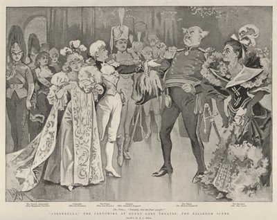 Cinderela, a pantomima no teatro Drury Lane, a cena do salão de baile de Alexander Stuart Boyd