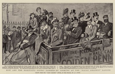Como estão as eleições indo os transeuntes, olhando para a escada gráfica diária de Alexander Stuart Boyd