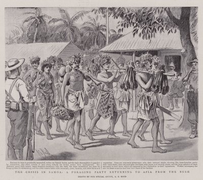 A crise em Samoa, um forrageador que retorna ao Apia do Bush de Alexander Stuart Boyd