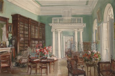 Interior da Biblioteca no Estate Golitsyn