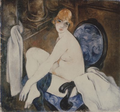 Akt em uma poltrona azul de Alexander Vasilyevich Shevchenko