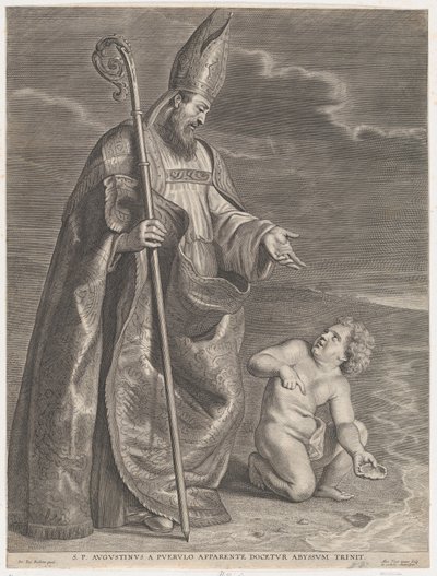Santo Agostinho, aparecendo a uma criança na praia, c. 1662-95., c. 1662-95. de Alexander Voet