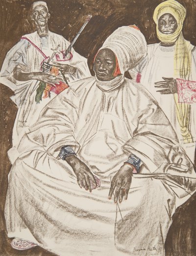 Barma Mata, Sultão de Zinder, de Cartoons and Paintings of Africa, executado durante a expedição Citroen Centre Afrique, segunda missão Haardt Audouin-Dubreuil, pub. Paris, 1927 de Alexander Yakovlev