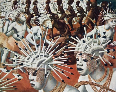 O Ganza (Bambili), de Cartoons and Paintings of Africa, executado durante a expedição Citroen Centre Afrique, segunda missão Haardt Audouin-Dubreuil, pub. Paris, 1927 de Alexander Yakovlev
