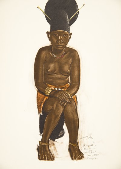 Napudre, esposa de Tuba (Niangara) Haut Ouelle, de Cartoons and Paintings of Africa, executada durante a expedição do Citroen Centre Afrique, segunda missão Haardt Audouin-Dubreuil, pub. Paris, 1927 ( de Alexander Yakovlev