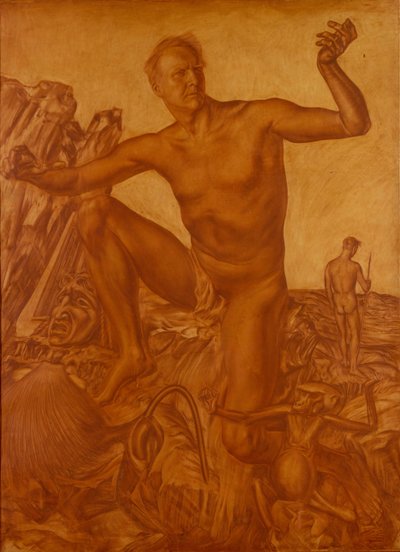 Retrato do cantor Fyodor Shalyapin 1873-1938, 1917 de Alexander Yevgenyevich Yakovlev