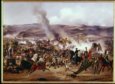 Guerras Napoleônicas: a Batalha de Kulm (atual Chlumec) na Boêmia (República Tcheca) em 30/08/1813 opondo o exército francês a uma coalizão de tropas prussianas, austríacas e russas, durante a campanha alemã. Pintura de Alexandre de Alexander von Kotzebue