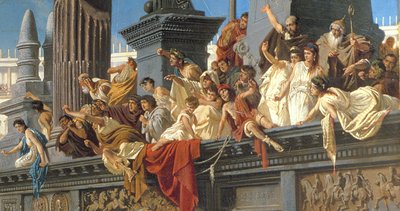 A Corrida de Carruagens, c.1882 (óleo sobre tela) (pormenor de 201093) de Alexander von Wagner