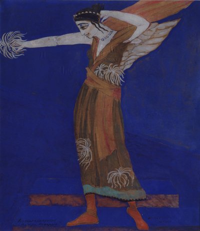Figurino da peça Famira-kifared de I. Annensky, 1916 de Alexandra Alexandrowna Exter