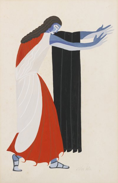 Figurino da peça Sete Contra Tebas de Ésquilo, 1925 de Alexandra Alexandrowna Exter