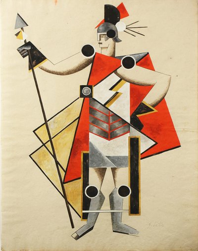 Figurino da peça A Dama Invisível, 1924 de Alexandra Alexandrowna Exter