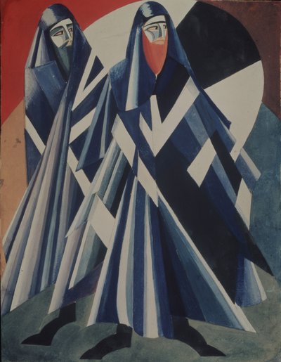 Judeus. Figurino da peça de teatro Salomé de O. Wilde, 1917 de Alexandra Alexandrowna Exter