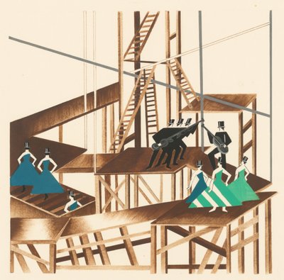 Projeto cenográfico do portfólio Décors de Théâtre, 1930. de Alexandra Alexandrowna Exter