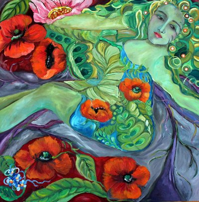 Deusa Verde e Papoilas de Alexandra Higgins