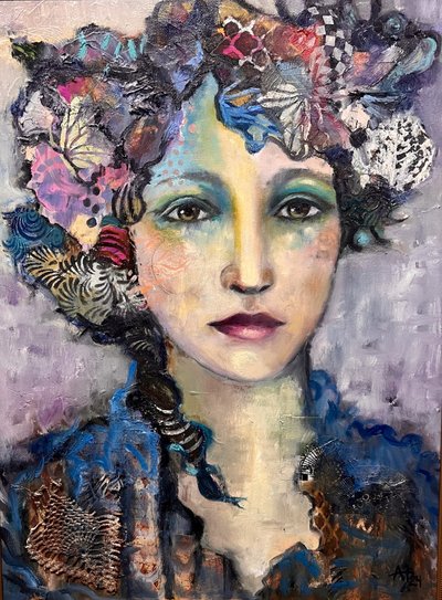 Mulher na Arte Texturizada de Alexandra Higgins