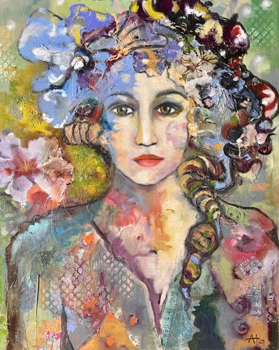 Retrato floral vibrante de Alexandra Higgins