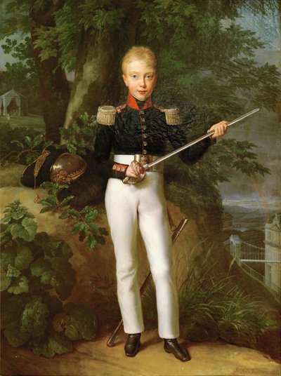 Henri, conde de Chambord, duque de Bordéus, pretendente ao trono francês da linha mais antiga da família Bourbon, filho de Charles-Ferdinand, duque de Berry de Alexandre-Jean Dubois Drahonet