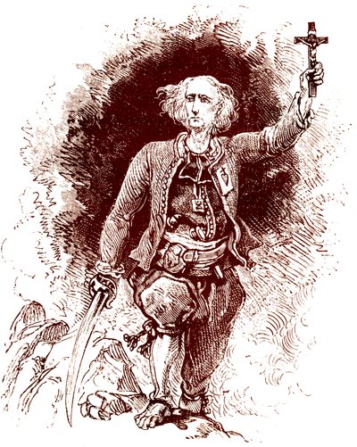 Um padre Chouan. A insurreição realista na Bretanha. Fim do século XIX (Gravura) de Alexandre (1850 1888) Ferdinandus