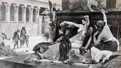 Cleópatra experimentando venenos em seus súditos - por Cabanel de after Alexandre Cabanel