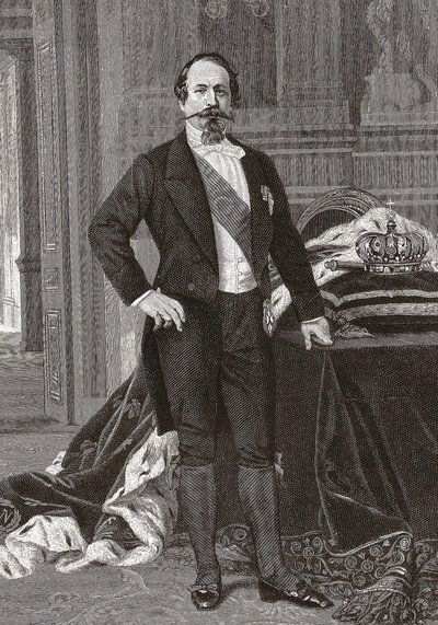 Retrato de Napoleão III, Imperador dos franceses - grav. da pintura de Alessandro Cabanel. de after Alexandre Cabanel