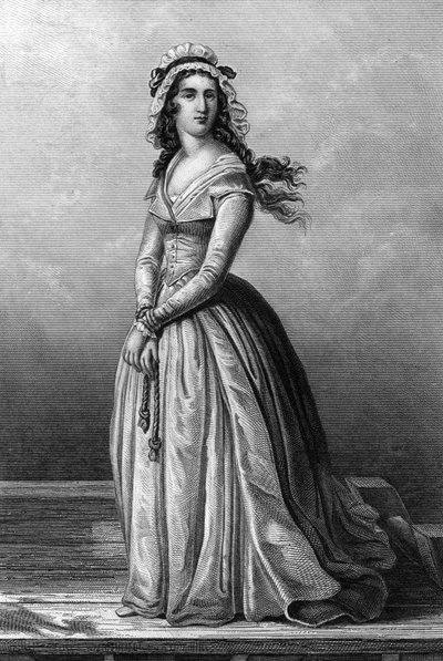Charlotte Corday (1768-1793) Girondist na época da Revolução Francesa, assassinou Jean Paul Marat em 13 de Julho de Alexandre (after) Lacauchie