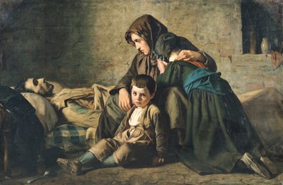 A Morte do Pobre (óleo sobre tela) de Alexandre Antigna