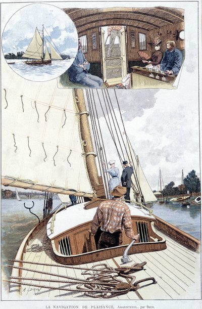 Navegação em Argenteuil - desenho de Brun de Alexandre Brun