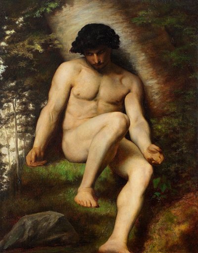 Estudo de Adão para o Paraíso Perdido, c.1863 de Alexandre Cabanel