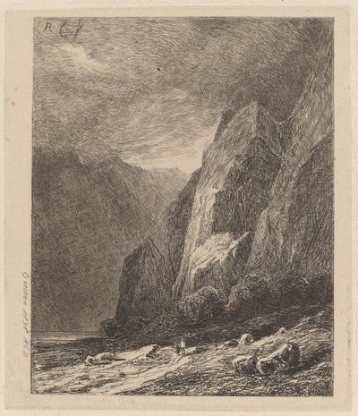 Penhascos em uma tempestade de Alexandre Calame