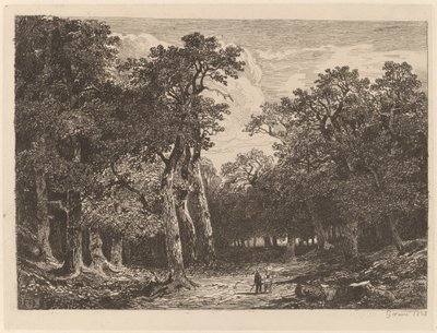Casal em uma clareira de Alexandre Calame