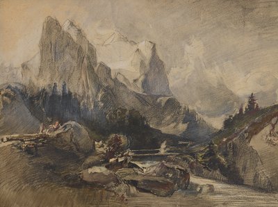 O Wetterhorn no Bernese Oberland de Alexandre Calame