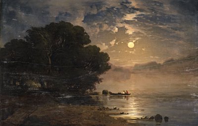Paisagem nocturna com um lago de Alexandre Calame