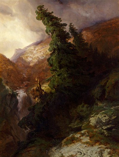 Desfiladeiro de alta montanha (vale de Handegg no cantão de Berna) de Alexandre Calame