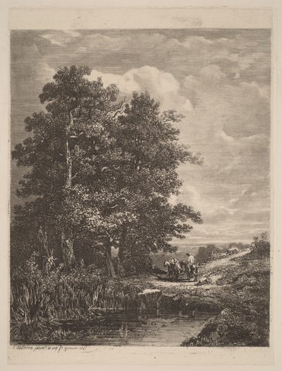 Cavaleiros junto a um lago de Alexandre Calame