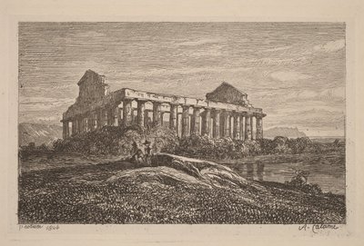 Ruínas em Paestum de Alexandre Calame
