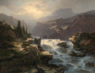Cascata de Handeck no Grimsel de Alexandre Calame