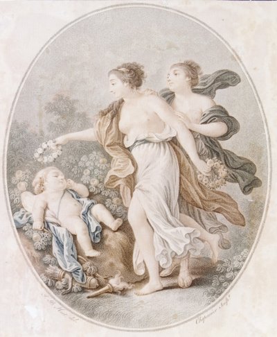 Cupido coroado pelas Graças, 1770-1805. de Alexandre Chaponnier